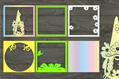3D card with a gnome in flowers. Paper cut SVG Product Image 2