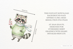 Watercolor Spring Raccoon PNG Product Image 2
