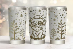 20 oz Tumbler laser svg|Christmas Baby Highland Cow wrap Product Image 2
