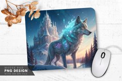 Magical Wolf by the Ice Castle Mouse Pad PNG Design Product Image 1