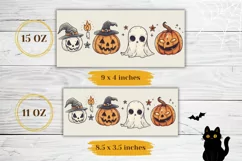 Kawaii Halloween Mug PNG, Funny Pumpkins Mug Sublimation Product Image 2
