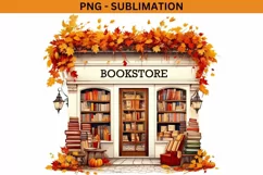Fall Bookstore Png Download Autumn Sublimation Product Image 1
