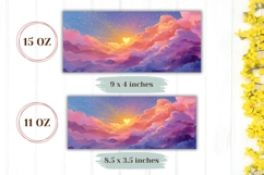Sunset Mug Wrap, Celestial Mug Template, Sun Mug Design Product Image 2