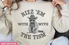 Rizz 'Em With The Tism PNG, Funny Animal Sublimati Product Image 1