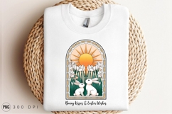 Easter Bunnies With Flowers And Sun Sublimation PNG Product Image 3