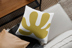 Abstract Yellow Shape Modern Embroidery Design Product Image 2