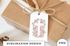 Watercolor Floral cross sublimation Png Product Image 2