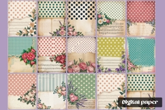 Vintage Floral Polka Dot Digital Paper Product Image 2
