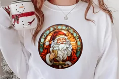 Stained Glass Painting Of Santa Clipart Sublimation Product Image 2