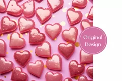 3D Pink Hearts Tumbler Design, Valentine's Day Tumbler PNG Product Image 2