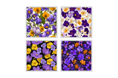 Daffodil Flower &amp; Pansy Flower Digital Paper Product Image 2