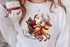 Christmas Sleigh Sublimation Clipart, Christmas PNG Product Image 2