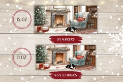 Christmas Dog Mug, Christmas Fireplace Mug Template Product Image 2
