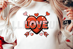 Retro Love Heart With Arrows Valentines Day Graphic Design Product Image 2