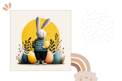 Easter Bunny Pillowcase, Easter Eggs Pillow Sublimation Product Image 2