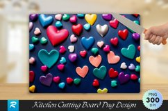 Colorful Hearts Cutting Board Sublimation Design Product Image 1