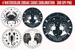 Watercolor Zodiac Signs Clipart Bundle PNG Product Image 3