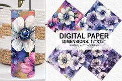 Anemone Flower Digital Paper - Flower Background Product Image 1