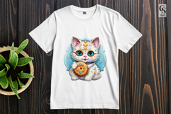 Cute Cookie Cat Cartoon Clipart Sublimation PNG Product Image 2