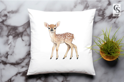Cute Baby Deer Watercolor Clipart Sublimation PNG Product Image 3