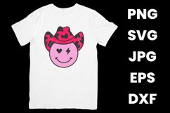 Funny Pink Cowboy Smile Face Humor SVG, PNG, JPG, EPS, DXF Product Image 2