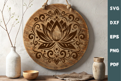 Mandala laser SVG PNG| Lotus Buddha ornament Product Image 3