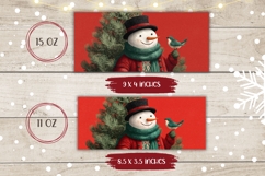 Cartoon Christmas Snowman Mug, Christmas Tree Mug Template Product Image 2