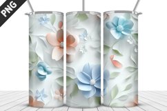 3D Flowers Tumbler Wrap | Sublimation Design | Tumble PNG Product Image 3