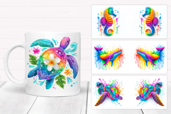 Rainbow Animals Mug Bundle. Colorful Animals Sublimation Product Image 4