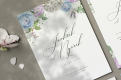 beautiful wedding card invitation with roses flower wreath Product Image 2