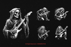 10 Bundle Dark Art Skull Guitarist Band Concert Skeleton Product Image 3
