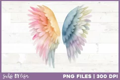 8 Watercolor Angel Wings Sublimation Clipart PNG Product Image 7