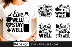 Live Well Stay Well Quote SVG PNG Product Image 1