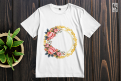 Elegant Rose Floral Frame Clipart Sublimation PNG Product Image 2