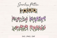 Seamless Flower Border SVG, PNG, DXF - 10 Designs Product Image 2