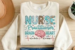 Nurse Practitioner PNG, NP Brain and Heart Sublimation Product Image 2