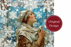 Christmas Girl Tumbler Design, Winter Forest Tumbler Wrap Product Image 2