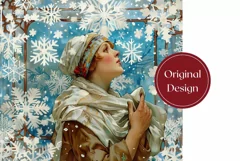 Christmas Girl Tumbler Design, Winter Forest Tumbler Wrap Product Image 2