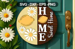 Home Sweet Home SVG Summer Door Sign Design Product Image 2