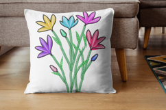 Colorful Tulip Garden Embroidery Design Product Image 2