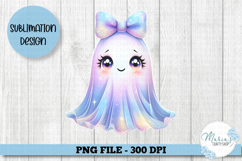 Iridescent Ghost Bow PNG, Set of 4, Cute Ghost Clip Art Product Image 4