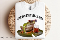 Chill Frog Drinks On Lilypad Sublimation PNG Product Image 3