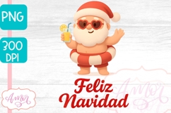 Feliz navidad PNG, Papa Noel de Verano diseño de Sublimación Product Image 2
