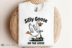 Cartoon Goose Riding Scooter Sublimation Design Product Image 2