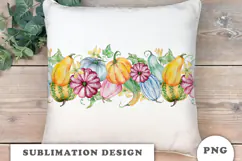 Watercolor Pumpkins seamless border png Product Image 2