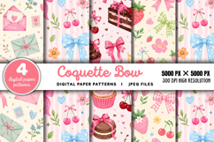 Coquette Bow Striped Background JPG Product Image 1