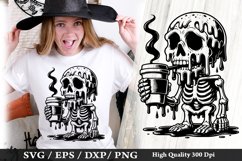 Melting Skeleton SVG Design - Skeleton T shirt Design Product Image 1