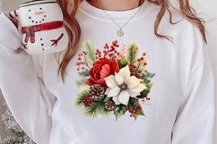 Christmas Flowers Watercolor Clipart, Christmas PNG Product Image 2