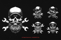 10 Bundle Dark Art Mechanic Skull Garage Trucker Hat Product Image 3