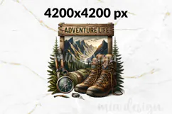 Adventure Life PNG, Mountain Hiking & Camping Sublimation Product Image 2